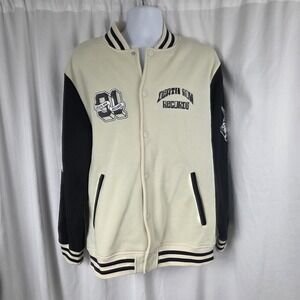 Death Row Records Jacket Mens Large Black Cream Varsity Bomber 30th Anniversary